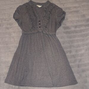 Speechless Charcoal Ruffle Mini Dress Tie back Dress